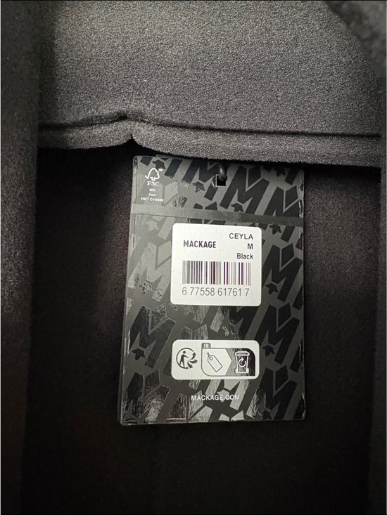 Mackage Black Wool Tie-Waist Long Coat - Picture 3 of 4